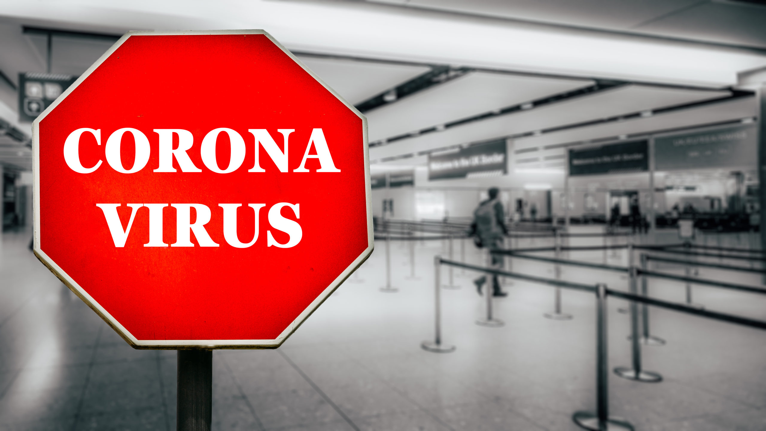 Corona Virus stop sign